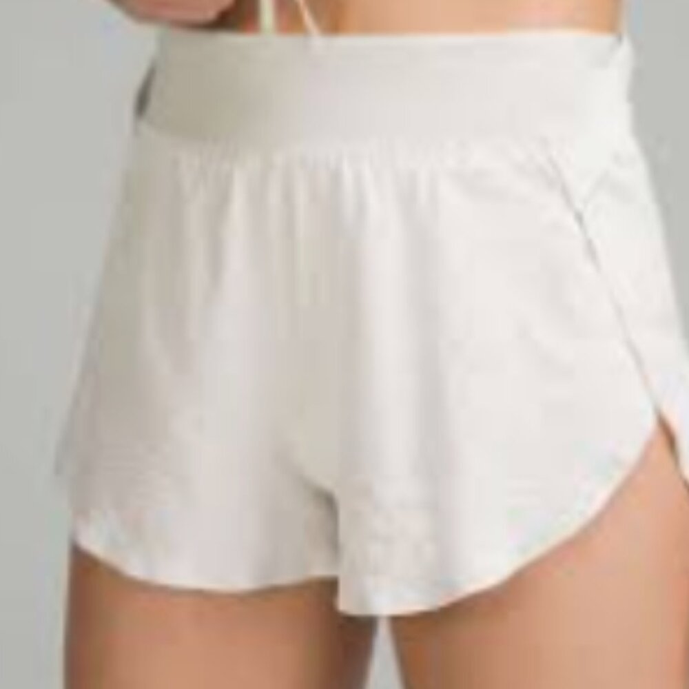 Lululemon Running Shorts White Fast and Free High Rise Size Range Small NWOT